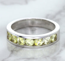 Load image into Gallery viewer, 1.18ctw Round Yellow Sapphire Ring in 18K White Gold