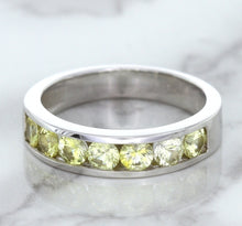 Load image into Gallery viewer, 1.18ctw Round Yellow Sapphire Ring in 18K White Gold