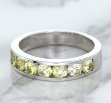 Load image into Gallery viewer, 1.18ctw Round Yellow Sapphire Ring in 18K White Gold