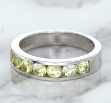 Load image into Gallery viewer, 1.18ctw Round Yellow Sapphire Ring in 18K White Gold