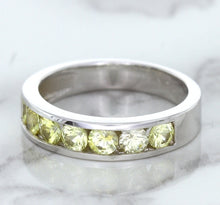 Load image into Gallery viewer, 1.18ctw Round Yellow Sapphire Ring in 18K White Gold