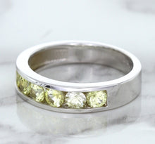 Load image into Gallery viewer, 1.18ctw Round Yellow Sapphire Ring in 18K White Gold