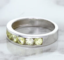 Load image into Gallery viewer, 1.18ctw Round Yellow Sapphire Ring in 18K White Gold