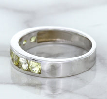 Load image into Gallery viewer, 1.18ctw Round Yellow Sapphire Ring in 18K White Gold