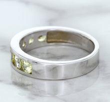 Load image into Gallery viewer, 1.18ctw Round Yellow Sapphire Ring in 18K White Gold