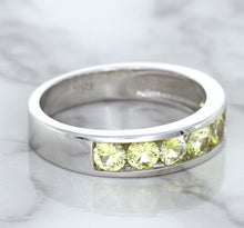Load image into Gallery viewer, 1.18ctw Round Yellow Sapphire Ring in 18K White Gold