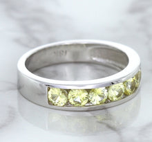 Load image into Gallery viewer, 1.18ctw Round Yellow Sapphire Ring in 18K White Gold
