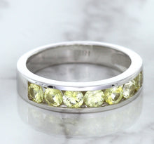 Load image into Gallery viewer, 1.18ctw Round Yellow Sapphire Ring in 18K White Gold