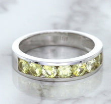 Load image into Gallery viewer, 1.18ctw Round Yellow Sapphire Ring in 18K White Gold
