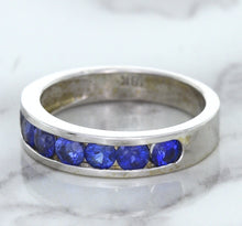 Load image into Gallery viewer, 1.22ctw Round Blue Sapphire Ring in 18K White Gold