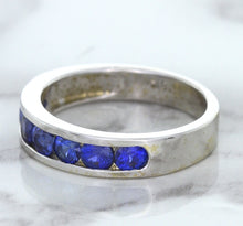 Load image into Gallery viewer, 1.22ctw Round Blue Sapphire Ring in 18K White Gold