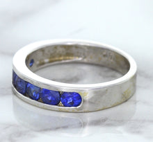 Load image into Gallery viewer, 1.22ctw Round Blue Sapphire Ring in 18K White Gold