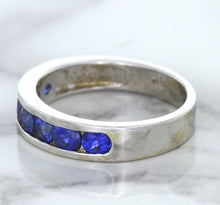 Load image into Gallery viewer, 1.22ctw Round Blue Sapphire Ring in 18K White Gold