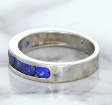 Load image into Gallery viewer, 1.22ctw Round Blue Sapphire Ring in 18K White Gold