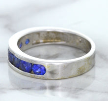 Load image into Gallery viewer, 1.22ctw Round Blue Sapphire Ring in 18K White Gold