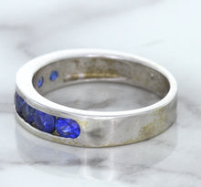 Load image into Gallery viewer, 1.22ctw Round Blue Sapphire Ring in 18K White Gold