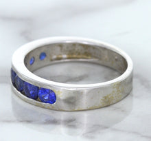 Load image into Gallery viewer, 1.22ctw Round Blue Sapphire Ring in 18K White Gold
