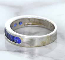 Load image into Gallery viewer, 1.22ctw Round Blue Sapphire Ring in 18K White Gold