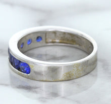 Load image into Gallery viewer, 1.22ctw Round Blue Sapphire Ring in 18K White Gold