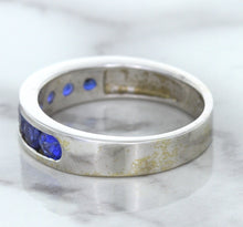 Load image into Gallery viewer, 1.22ctw Round Blue Sapphire Ring in 18K White Gold