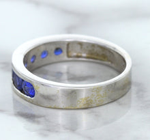 Load image into Gallery viewer, 1.22ctw Round Blue Sapphire Ring in 18K White Gold