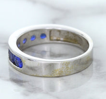 Load image into Gallery viewer, 1.22ctw Round Blue Sapphire Ring in 18K White Gold