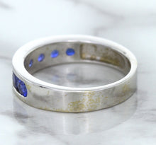 Load image into Gallery viewer, 1.22ctw Round Blue Sapphire Ring in 18K White Gold