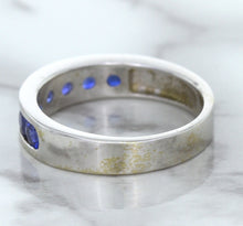 Load image into Gallery viewer, 1.22ctw Round Blue Sapphire Ring in 18K White Gold