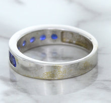 Load image into Gallery viewer, 1.22ctw Round Blue Sapphire Ring in 18K White Gold
