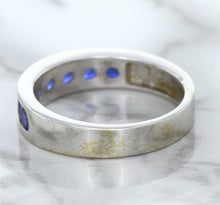 Load image into Gallery viewer, 1.22ctw Round Blue Sapphire Ring in 18K White Gold