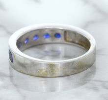 Load image into Gallery viewer, 1.22ctw Round Blue Sapphire Ring in 18K White Gold