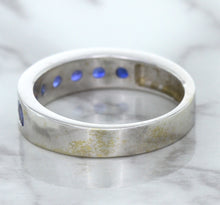 Load image into Gallery viewer, 1.22ctw Round Blue Sapphire Ring in 18K White Gold