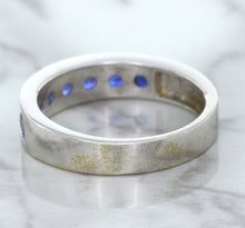 Load image into Gallery viewer, 1.22ctw Round Blue Sapphire Ring in 18K White Gold