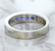 Load image into Gallery viewer, 1.22ctw Round Blue Sapphire Ring in 18K White Gold