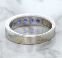 Load image into Gallery viewer, 1.22ctw Round Blue Sapphire Ring in 18K White Gold
