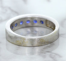 Load image into Gallery viewer, 1.22ctw Round Blue Sapphire Ring in 18K White Gold