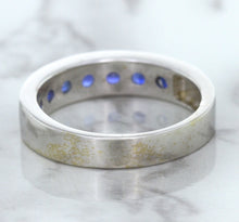 Load image into Gallery viewer, 1.22ctw Round Blue Sapphire Ring in 18K White Gold