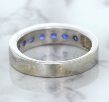 Load image into Gallery viewer, 1.22ctw Round Blue Sapphire Ring in 18K White Gold