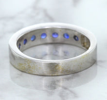 Load image into Gallery viewer, 1.22ctw Round Blue Sapphire Ring in 18K White Gold