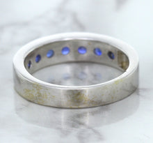 Load image into Gallery viewer, 1.22ctw Round Blue Sapphire Ring in 18K White Gold