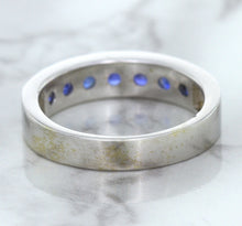Load image into Gallery viewer, 1.22ctw Round Blue Sapphire Ring in 18K White Gold