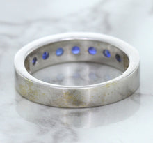 Load image into Gallery viewer, 1.22ctw Round Blue Sapphire Ring in 18K White Gold