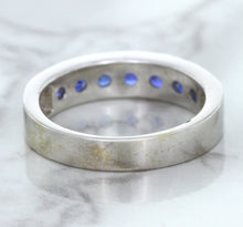 Load image into Gallery viewer, 1.22ctw Round Blue Sapphire Ring in 18K White Gold