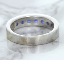 Load image into Gallery viewer, 1.22ctw Round Blue Sapphire Ring in 18K White Gold