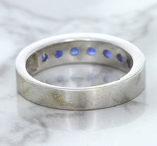 Load image into Gallery viewer, 1.22ctw Round Blue Sapphire Ring in 18K White Gold