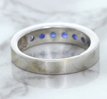 Load image into Gallery viewer, 1.22ctw Round Blue Sapphire Ring in 18K White Gold