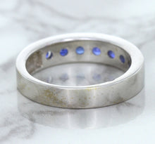 Load image into Gallery viewer, 1.22ctw Round Blue Sapphire Ring in 18K White Gold