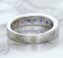Load image into Gallery viewer, 1.22ctw Round Blue Sapphire Ring in 18K White Gold