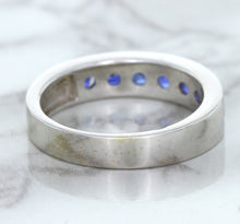 Load image into Gallery viewer, 1.22ctw Round Blue Sapphire Ring in 18K White Gold