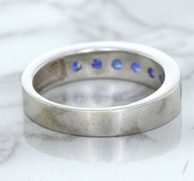 Load image into Gallery viewer, 1.22ctw Round Blue Sapphire Ring in 18K White Gold